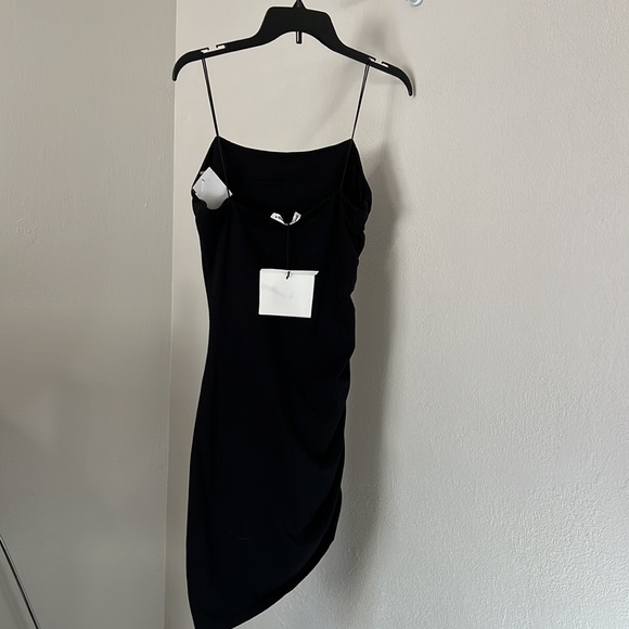 Alexander Wang NWT Side Ruched Compact Black Mini Dress Size S - Picture 4 of 15